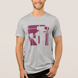 Bourgogne Vormen Geometrische Abstracte Kunst MCM Tri-Blend Shirt