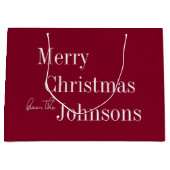 Bourgogne Vrolijk Kerstfeest Groot Cadeauzakje (Voorkant)