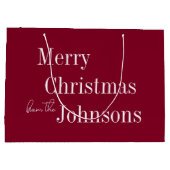 Bourgogne Vrolijk Kerstfeest Groot Cadeauzakje (Achterkant)