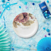 Bourgogne Waterverf Bloemen  Herfst Papieren Bordje (Feest)