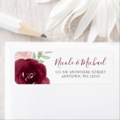 Bourgogne Waterverf Bloemen retour adres Etiket (Insitu)