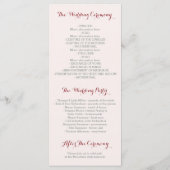 Bourgogne waterverf Bloemen Trouwprogramma's Programmakaart (Achterkant)