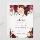  Bourgogne Waterverf Floral Kaart (Voorkant)