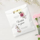Bourgogne Waterverf Floral Wedding Seed Favor Bag Bedankzakje (Gezegeld)