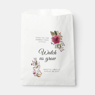 Bourgogne Waterverf Floral Wedding Seed Favor Bag Bedankzakje