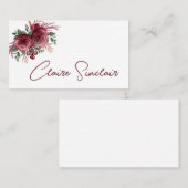  Bourgogne Waterverf Flowers Visitekaartje (Voorkant / Achterkant)