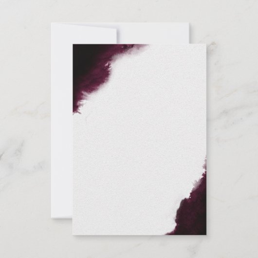 Bourgogne Waterverf Geometrisch Lijst Bruiloft RSV RSVP Kaartje (Achterkant)