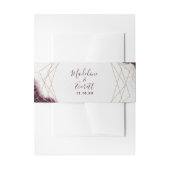 Bourgogne Waterverf Geometrische bruiloft Monogram Uitnodigingen Wikkel (Voorkant Voorbeeld)