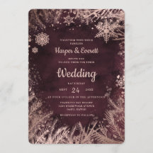 Bourgogne Waterverf met Roos Gold Winter Weddensch