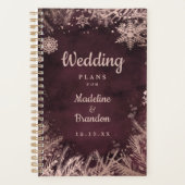 Bourgogne Waterverf met Roos Gold Winter Weddensch Planner (Voorkant)