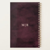 Bourgogne Waterverf met Roos Gold Winter Weddensch Planner (Achterkant)