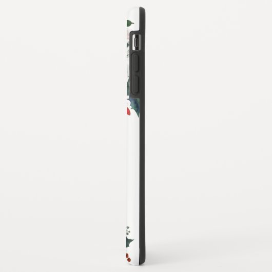 Bourgogne Waterverf Peony Roos Floral Naam Case-Mate iPhone Case (Achterkant/links)