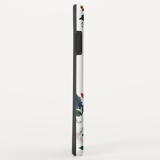 Bourgogne Waterverf Peony Roos Floral Naam Case-Mate iPhone Case (Achterkant/rechts)