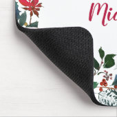 Bourgogne Waterverf Peony Roos Floral Naam Muismat (Hoek)