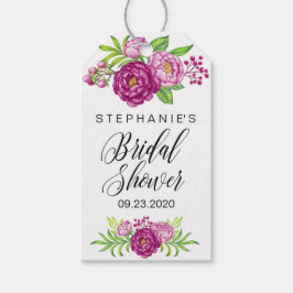 Bourgogne Waterverf Pioenen Vrijgezellenfeest Gift Cadeaulabel