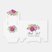 Bourgogne Waterverf Pioenrozen gepersonaliseerde g Bedankdoosjes (Uitgevouwen)