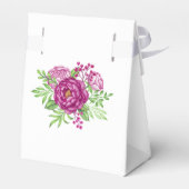 Bourgogne Waterverf Pioenrozen gepersonaliseerde g Bedankdoosjes (Achterkant)