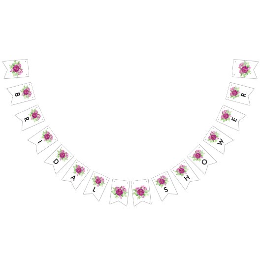 Bourgogne Waterverf Pioenrozen Vrijgezellenfeest Vlaggetjes (Alle)