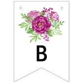 Bourgogne Waterverf Pioenrozen Vrijgezellenfeest Vlaggetjes (Tweede vlag)