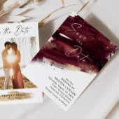 Bourgogne Waterverf Save the Date Kaart