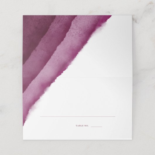 Bourgogne Waterverf Trouwplaats / Escort Kaarten Plaatskaartje (Buitenkant ongevouwen)