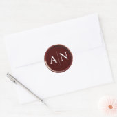 Bourgogne Wax Seal Wedding Monogram Sticker (Envelop)