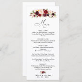 Bourgogne Wedding Menu, Floral Menu (Voorkant / Achterkant)