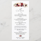 Bourgogne Wedding Menu, Floral Menu (Voorkant)