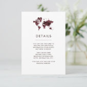 Bourgogne Wereldkaart Elegant Reizen Bruiloft Deta Informatiekaartje (Staand voorkant)