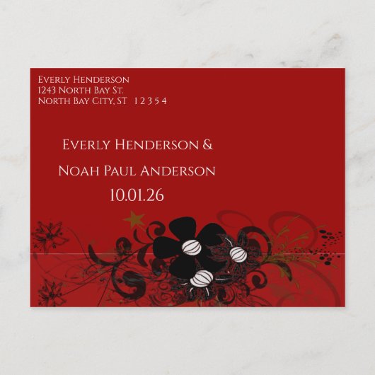 Bourgogne Wijn Diep Rood UW Foto Aankondigingskaart (Achterkant)