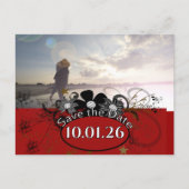 Bourgogne Wijn Diep Rood UW Foto Aankondigingskaart (Voorkant)