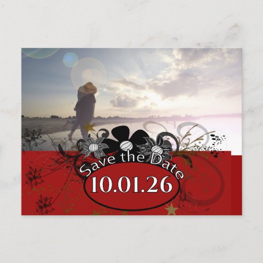 Bourgogne Wijn Diep Rood UW Foto Aankondigingskaart (Voorkant)