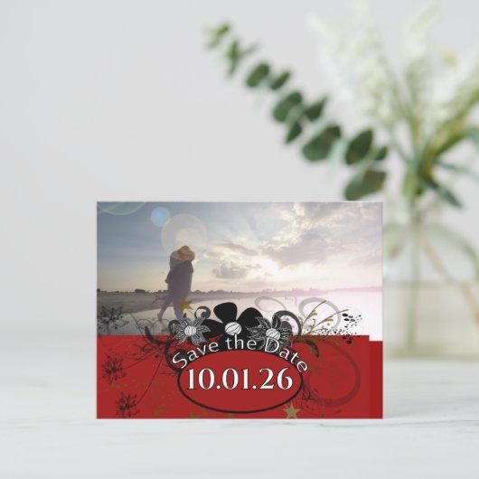 Bourgogne Wijn Diep Rood UW Foto Aankondigingskaart (Staand voorkant)