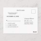 Bourgogne Wijn Dusty Blue Slate Floral Wedding RSV Briefkaart (Achterkant)