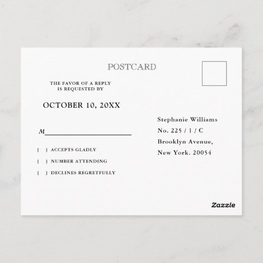 Bourgogne Wijn Dusty Blue Slate Floral Wedding RSV Briefkaart (Achterkant)