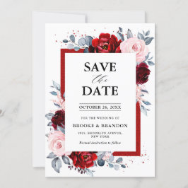 Bourgogne Wijn Dusty Blue Slate Save the Date