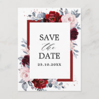 Bourgogne Wijn Dusty Blue Slate Save the Date