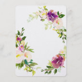 Bourgogne Wijn en Roze Waterverf Bloemen Menu (Achterkant)