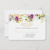 Bourgogne Wijn en Roze Waterverf Bloemen RSVP (Voorkant)