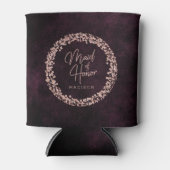 Bourgogne Wijn & Roos Goud Bruiloft Maid of Honor Blikjeskoeler (Voorkant)