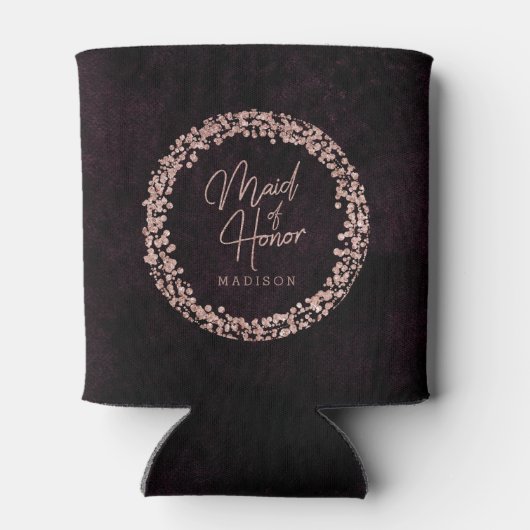 Bourgogne Wijn & Roos Goud Bruiloft Maid of Honor Blikjeskoeler (Achterkant)