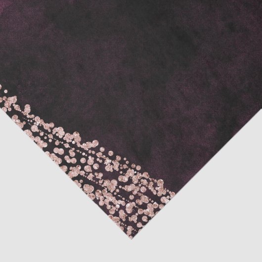 Bourgogne Wijn & Roos Goud Confetti Bruiloft Tissuepapier (Detail)