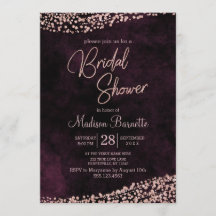 Bourgogne Wijn Roos Gouden Bruidsdouche Uitnodigin