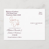 Bourgogne Wijn & Roos Gouden Bruiloft Save the Dat Aankondigingskaart (Achterkant)