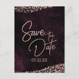 Bourgogne Wijn & Roos Gouden Bruiloft Save the Dat Aankondigingskaart