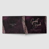 Bourgogne Wijn & Roos Gouden Glam Bruiloft Monogra Gastenboek (Volledig)