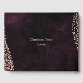 Bourgogne Wijn & Roos Gouden Glam Bruiloft Monogra Gastenboek (Achterkant)