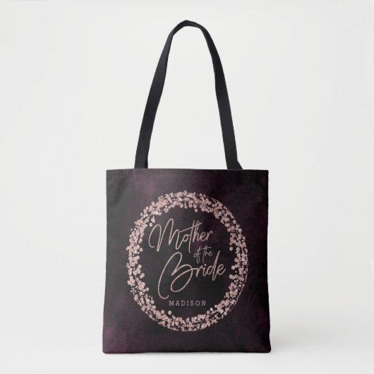 Bourgogne Wijn & Roos Gouden Moeder van de Bruid Tote Bag (Voorkant)