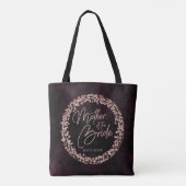 Bourgogne Wijn & Roos Gouden Moeder van de Bruid Tote Bag (Achterkant)