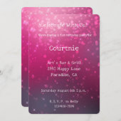 Bourgogne wijn roze Bokeh verjaardag Kaart (Voorkant / Achterkant)